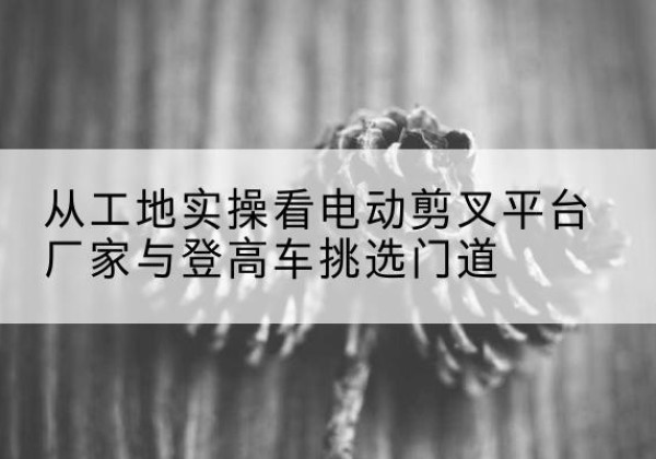 望谟电动剪叉升降平台厂家-从工地实操看电动剪叉平台厂家与登高车挑选门道